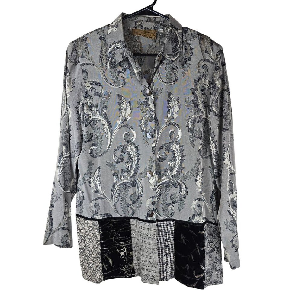 Lucia Lukken Broomskirts Medium Patchwork Tunic Top Lagenlook Velvet Panels